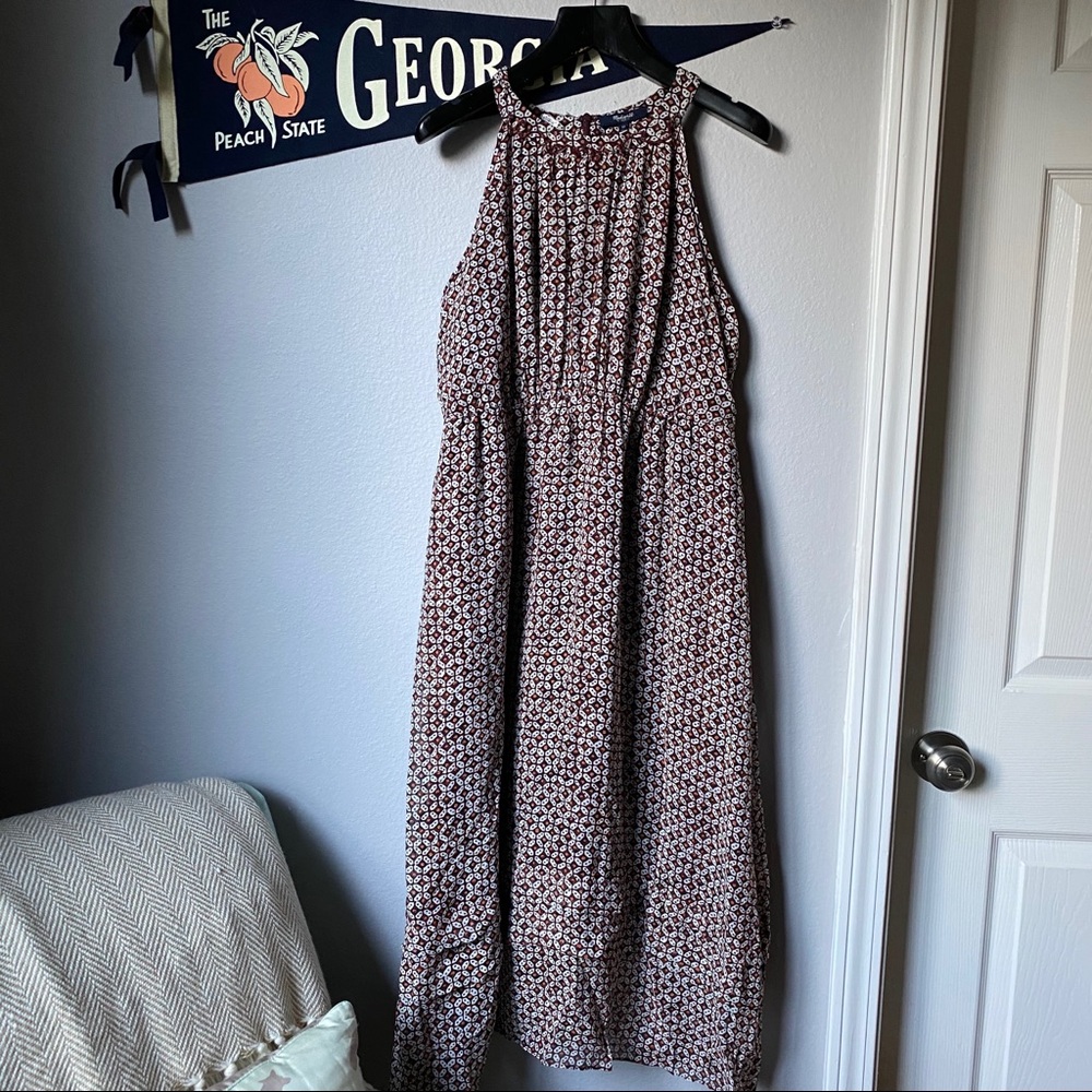 EUC Madewell silk midi dress in diamond tile